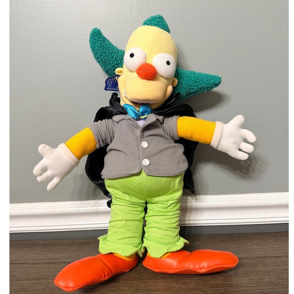 Rare 2003 Applause The Simpsons Krusty the Vampire Clown Talking Plush Toy
